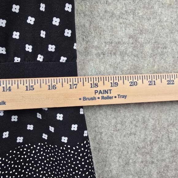 Loft Black Sleeveless Womens Dress Polka Dot & Striped Pattern White Ribbon - Picture 8 of 8